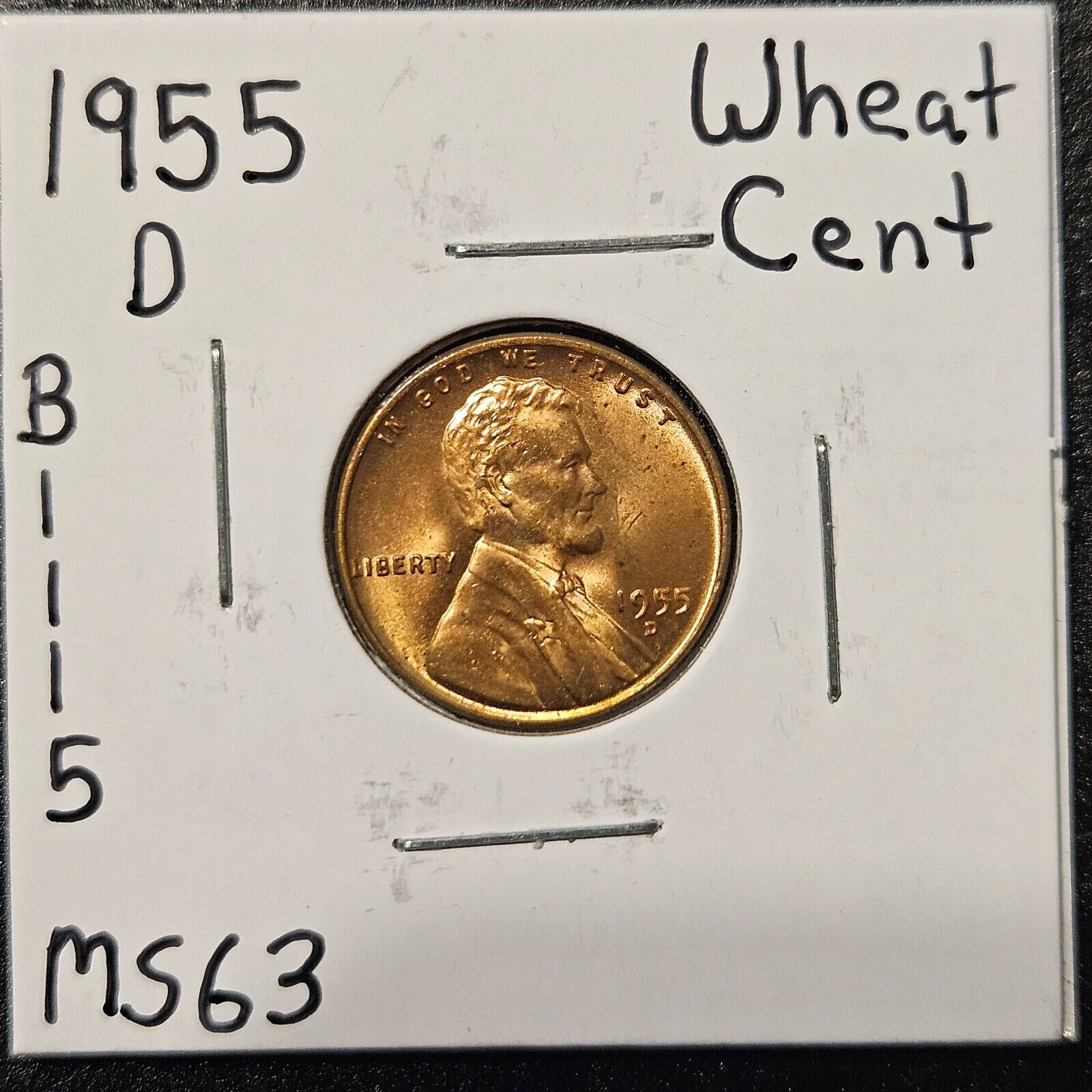 1955-D Lincoln Wheat Cent Ungraded Mint State B1115