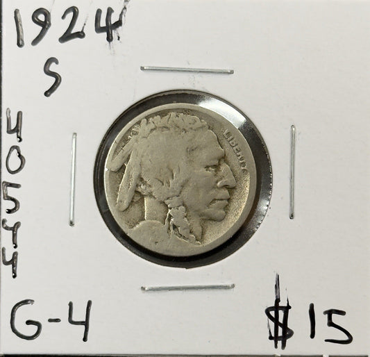 1924 S Buffalo Nickel - Good ( 40544 )