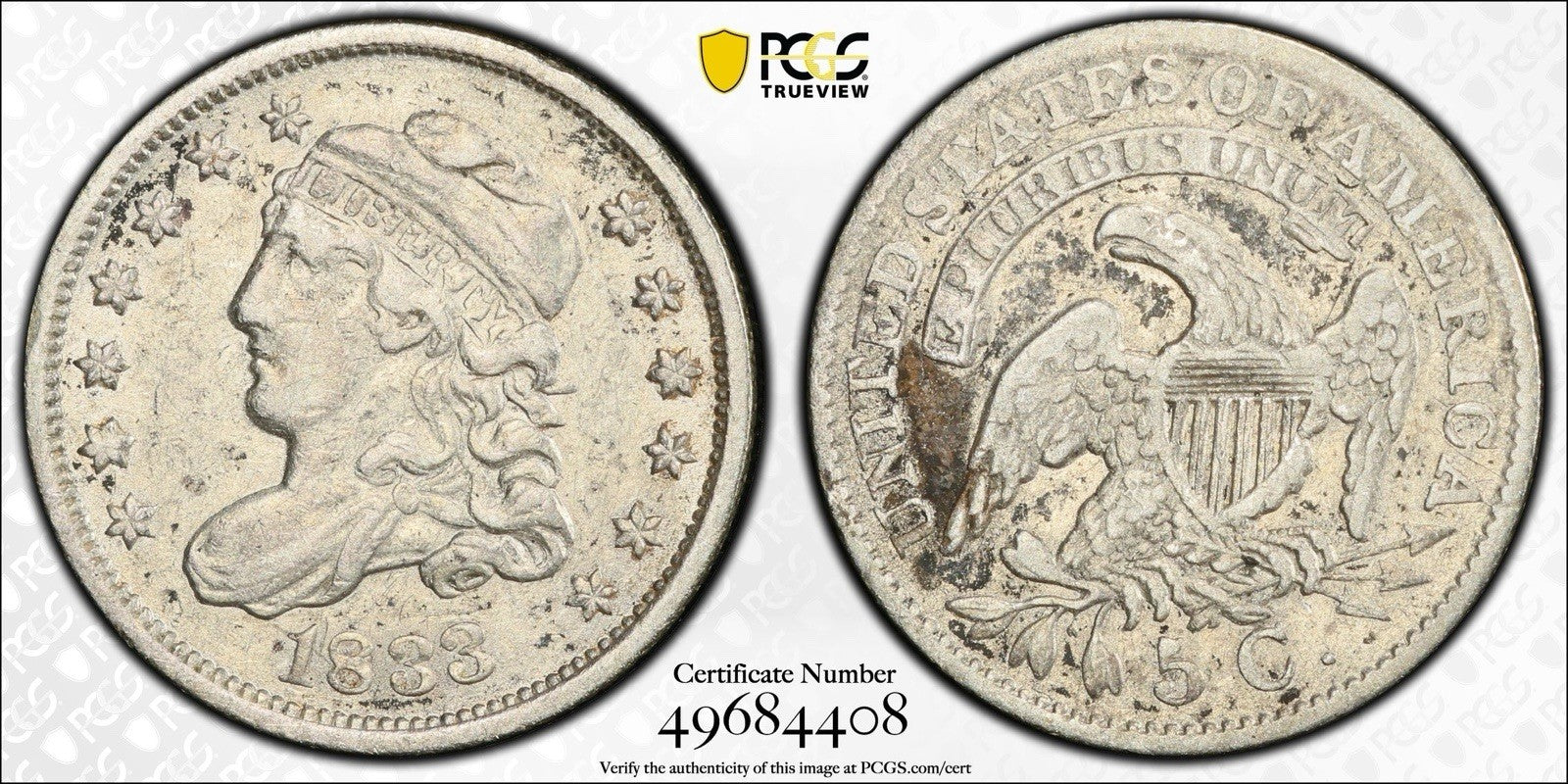1833 Capped Bust Half Dime - Extra Fine *Crackout* ( 40508 )