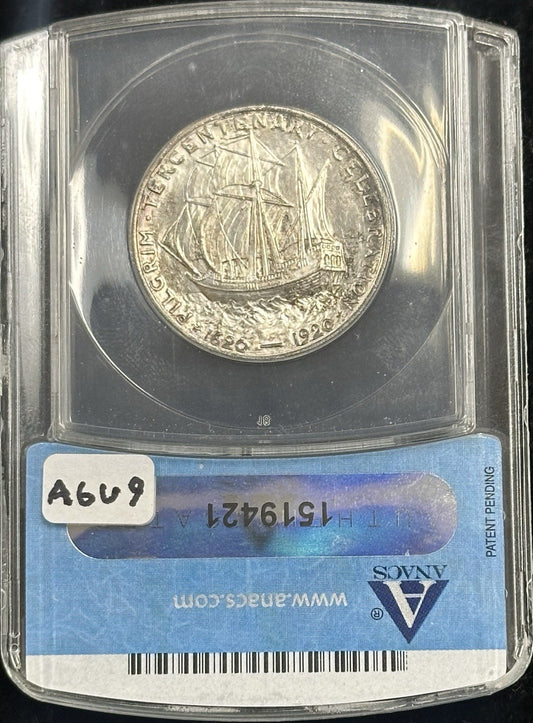 1921 Pilgrim Classic Commemrative Half Dollar ANACS MS64 - A6U9