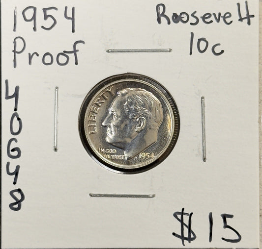 1954 Roosevelt Dime - Proof ( 40648 )