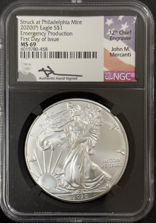 2020 (P) Silver Eagle - NGC MS69 ( 40757 )