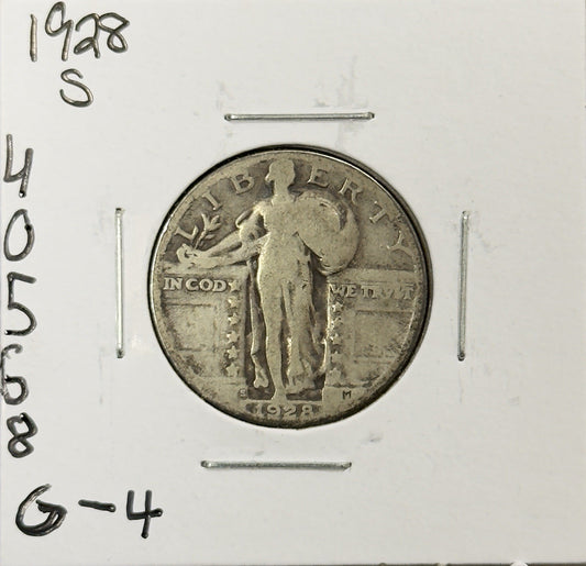 1928 S Standing Liberty Quarter - Good ( 40568 )