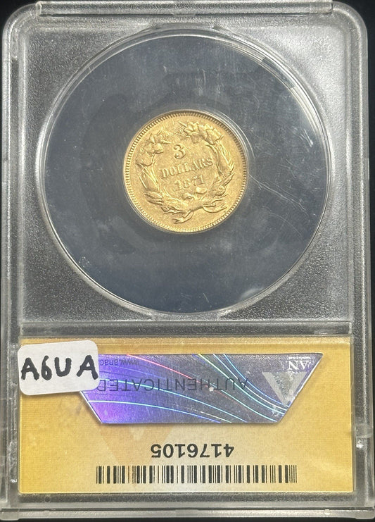 1871 $3 Dollar Gold Princess ANACS EF45 -A6UA