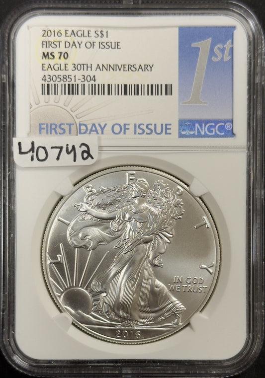 2016 Silver Eagle - NGC MS70 ( 40742 )