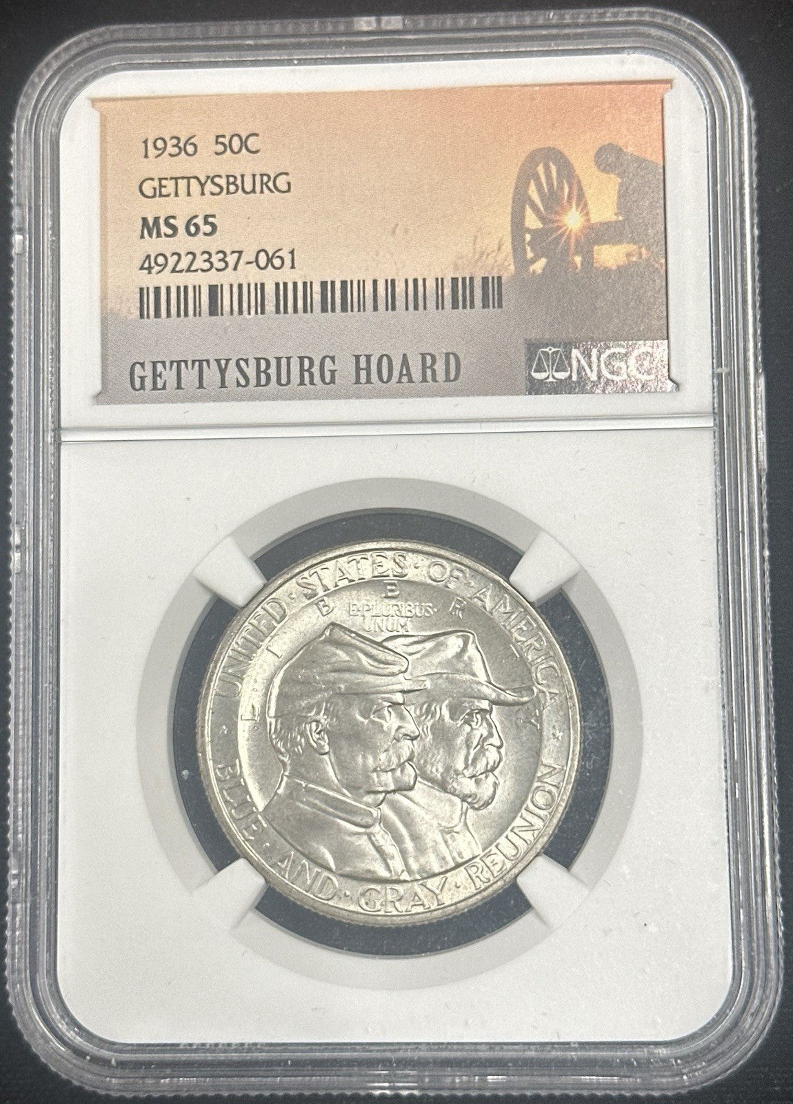 1936 Silver Gettysburg Half Dollar Commemorative MS 65