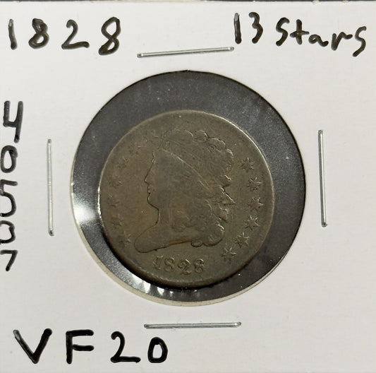 1828 Half Cent - Very Fine ( 40537 )