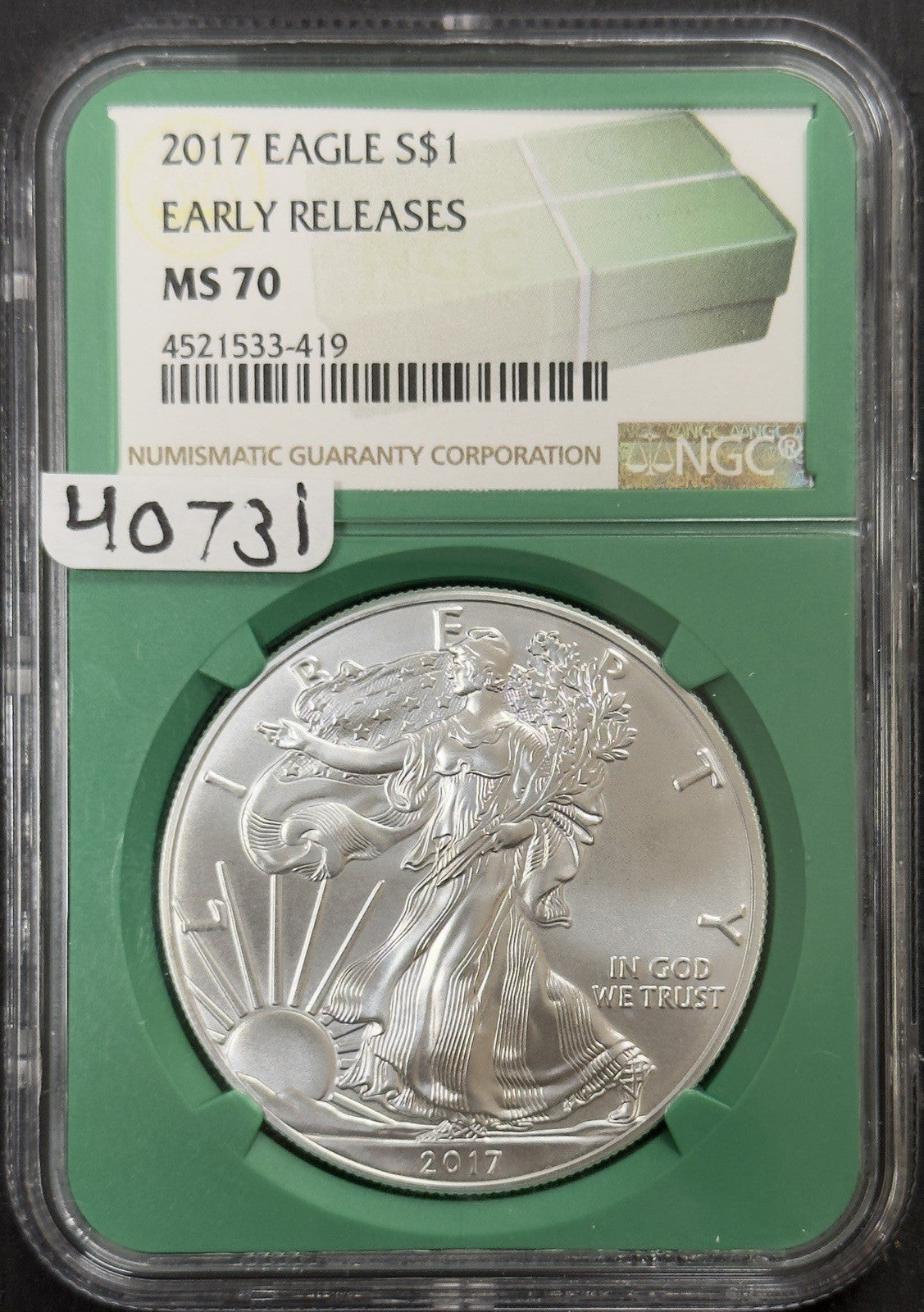 2017 Silver Eagle - NGC MS70 ( 40731 )