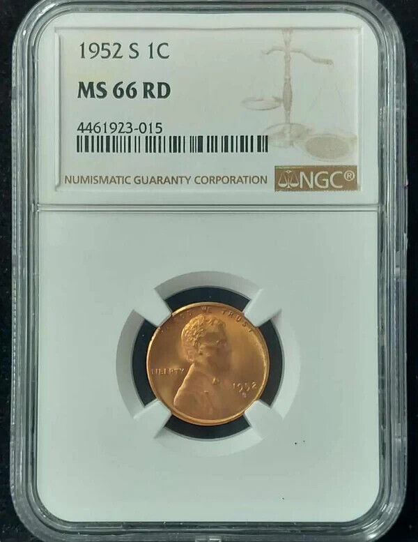 1952-S Lincoln Wheat Cent NGC MS66RD