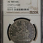 1874 S Chopmarked Trade Dollar - NGC AU Details ( 40471 )