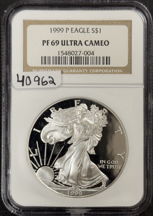 1999 P Silver Eagle - NGC PF69 Ultra Cameo ( 40962 )