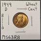 1949-D Lincoln Wheat Cent Ungraded Mint State B1110
