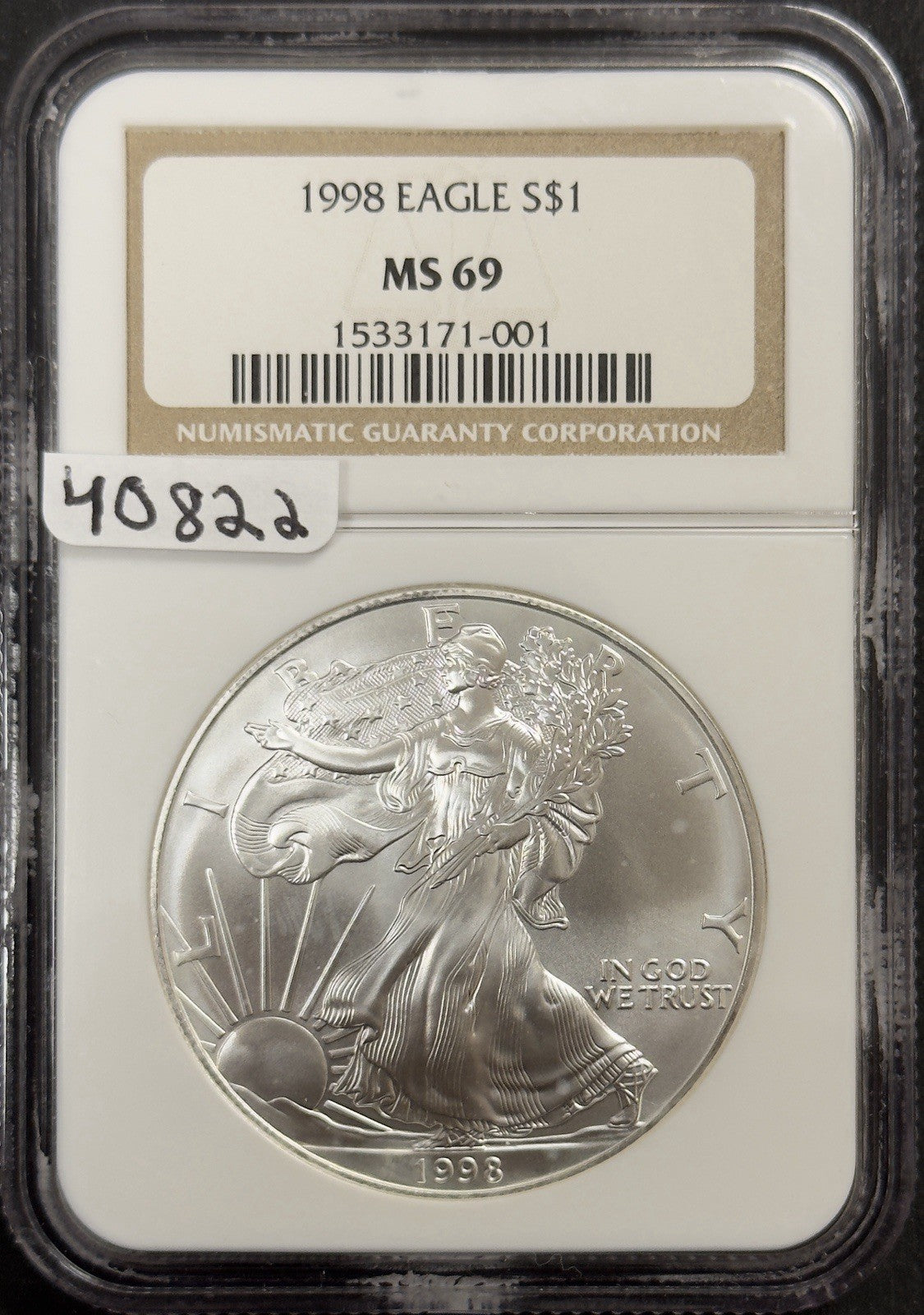 1998 Silver Eagle - NGC MS69 ( 40822 )