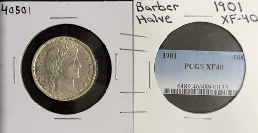 1901 Barber Half Dollar - Extra Fine *Crackout* ( 40501 )