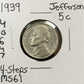 1939 Jefferson Nickel 4 Full Steps - Mint State ( 40647 )