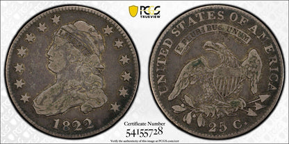 1822 Capped Bust Quarter Dollar PCGS VF20 - A6U6