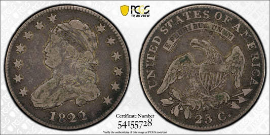 1822 Capped Bust Quarter Dollar PCGS VF20 - A6U6