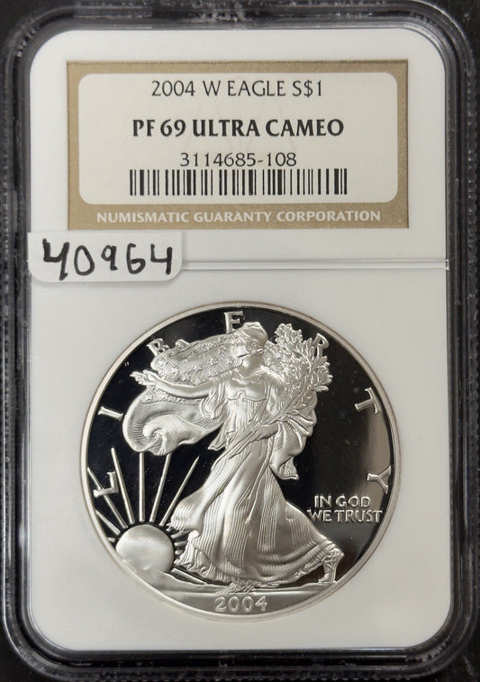 2004 W Silver Eagle - NGC PF69 Ultra Cameo ( 40964 )
