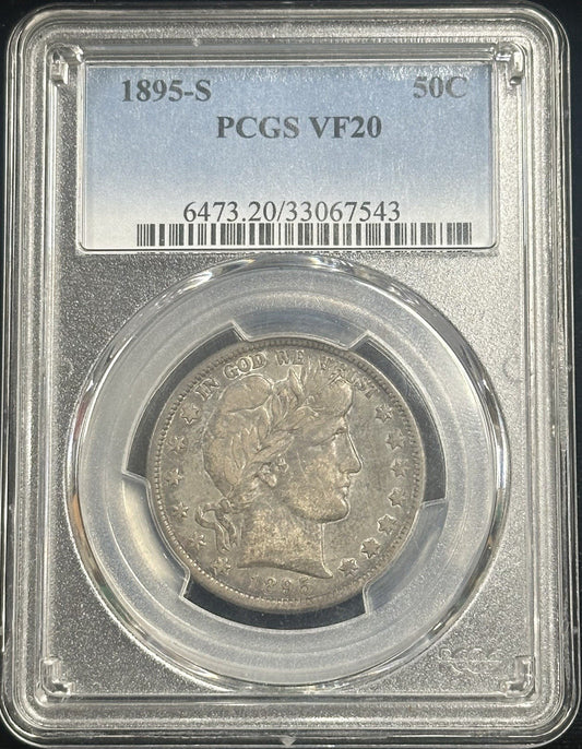 1895 S Barber Half Dollar PCGS VF20 - A6TU