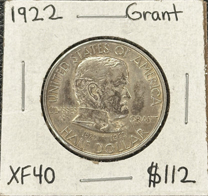 1922 Grant Commemorative Half Dollar - Extra Fine - JP156