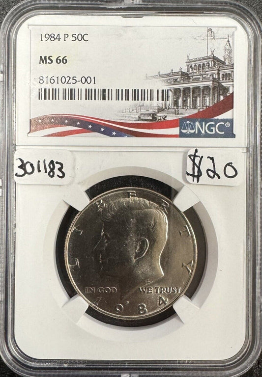 1984 P Kennedy Half Dollar - NGC MS 66 ( 301183 )