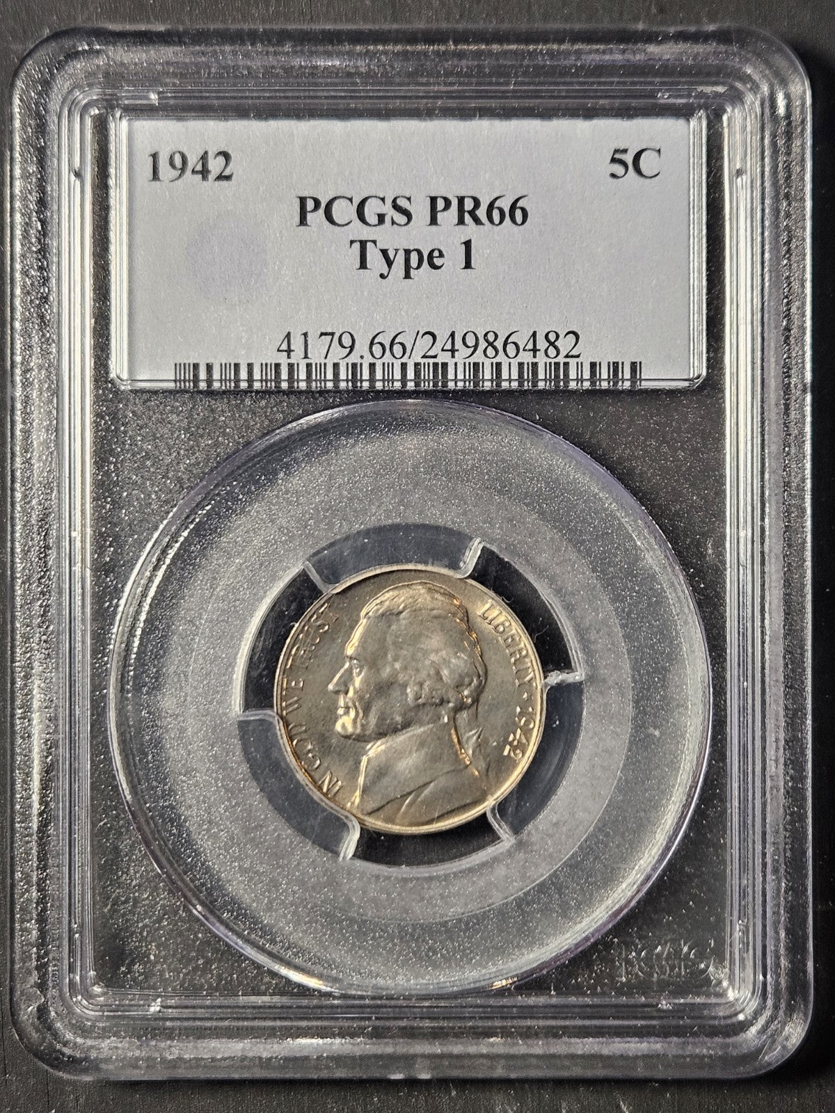 1942 Proof Jefferson Nickel Type 1 PCGS PR66 (A6VL)