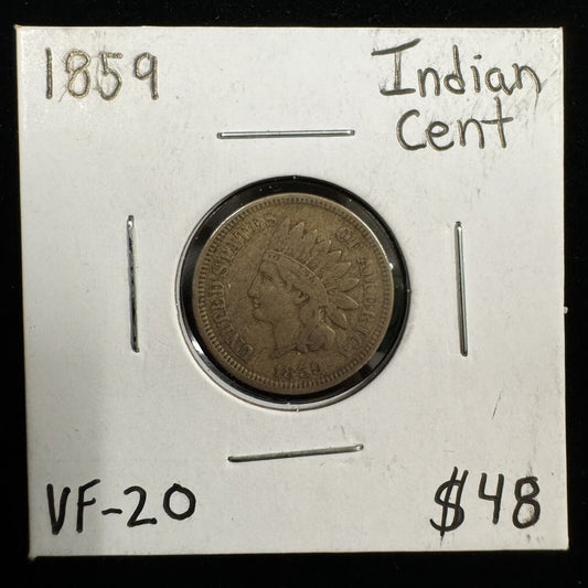 1859 Indian Head Cent - Very Fine
