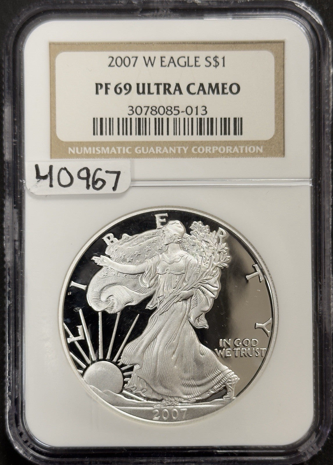 2007 W Silver Eagle - NGC PF69 Ultra Cameo ( 40967 )