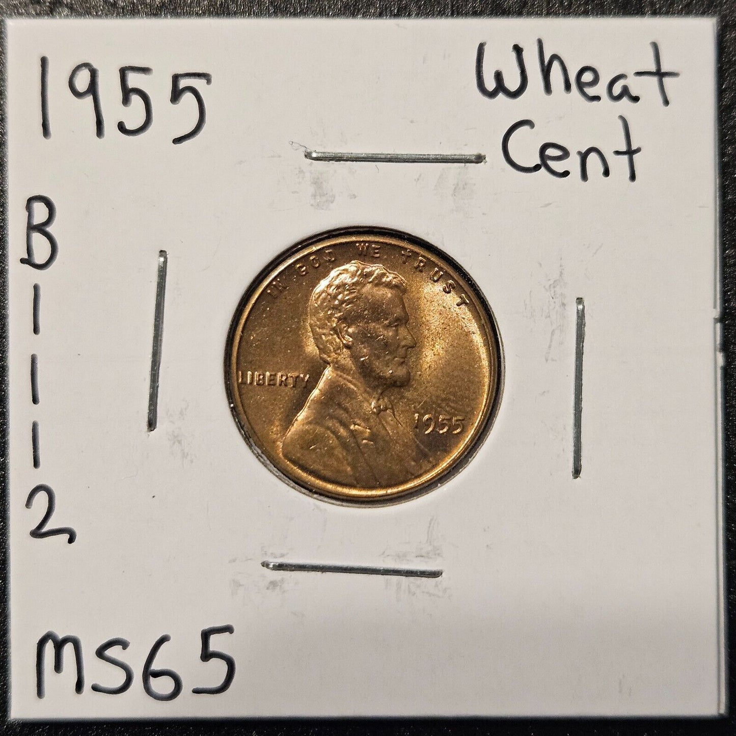 1955-P Lincoln Wheat Cent Ungraded Mint State B1112