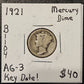1921-P Mercury Dime Ungraded Almost Good Key Date!!! B1104