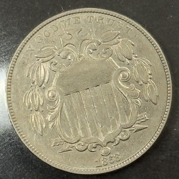 1868 Shield Nickel - Almost Uncirculated *Crackouts* ( 40510 )