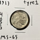 1913 Buffalo Nickel Type 1 - Mint State ( 40513 )