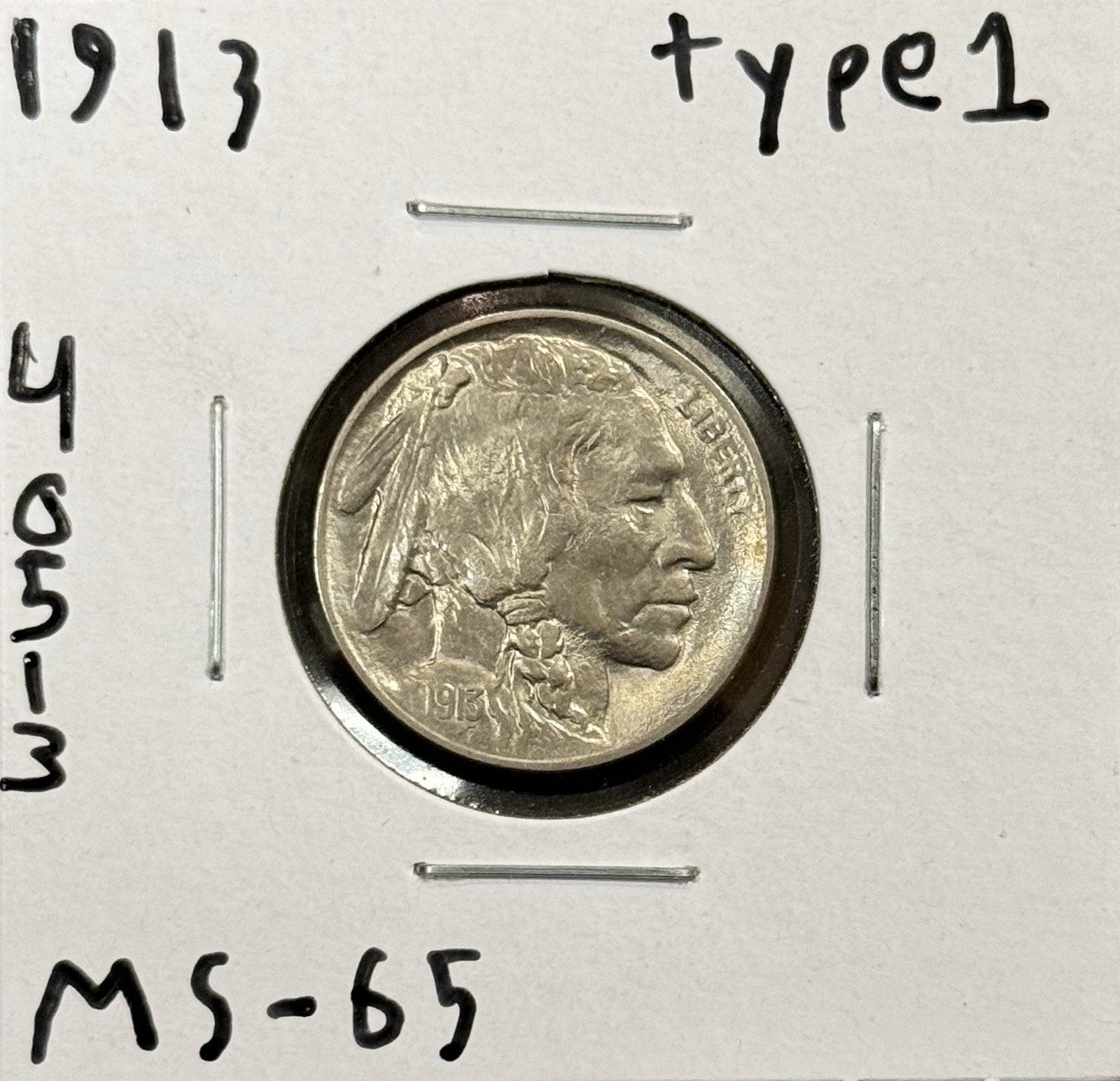 1913 Buffalo Nickel Type 1 - Mint State ( 40513 )