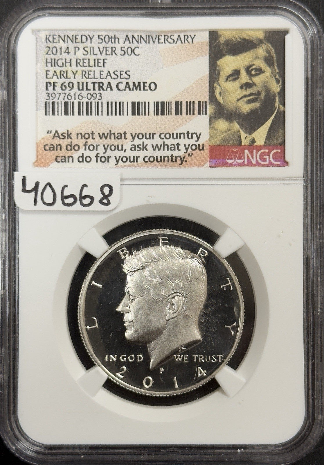 2014 P Kennedy Half Dollar 50Th Anniversary Silver - NGC PF69 Ultra Cameo -40668