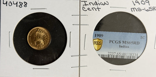 1909 Indian Head Cent - Mint State *Crackout* ( 40488 )