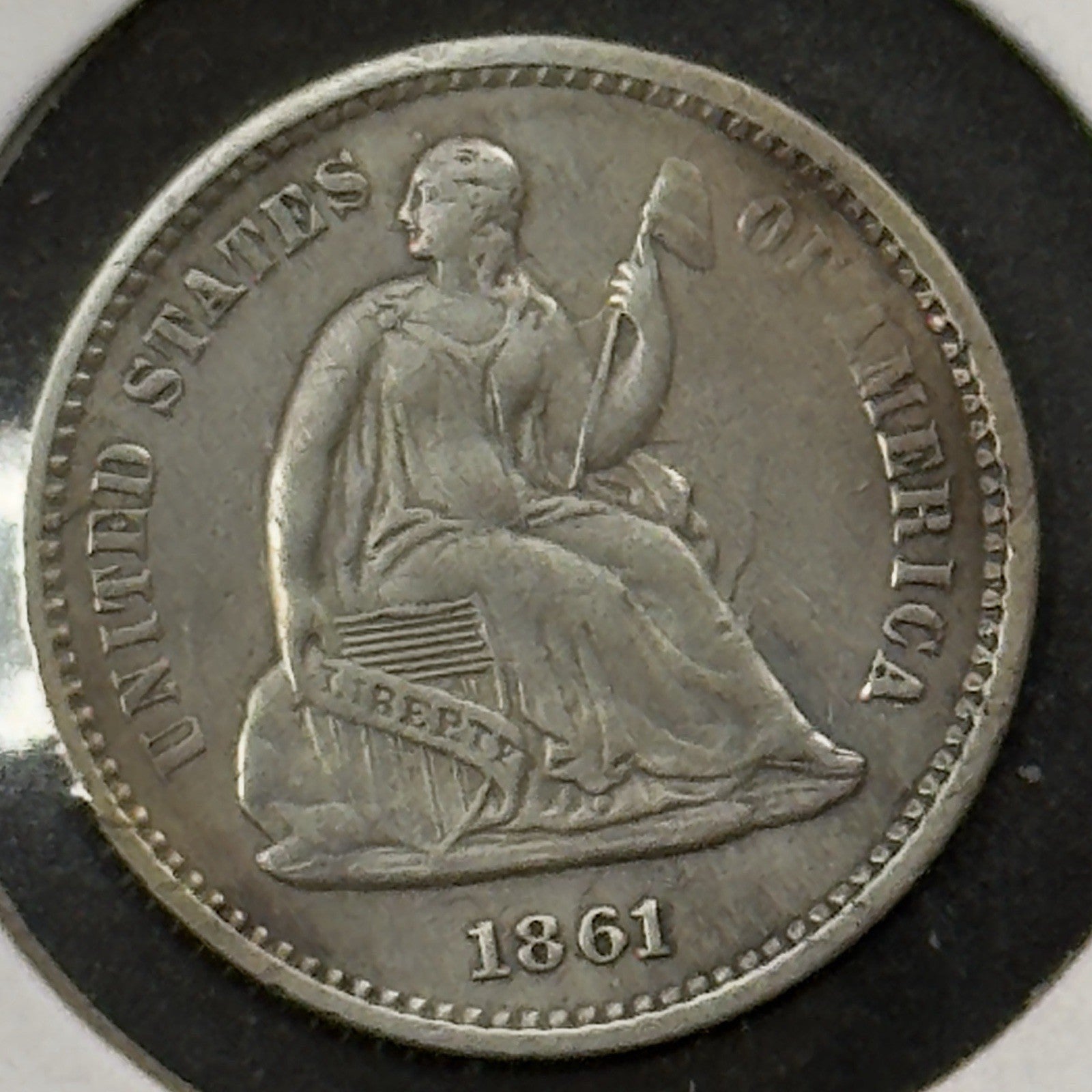 1861 Seated Half Dime - Very Fine ( 40515 )