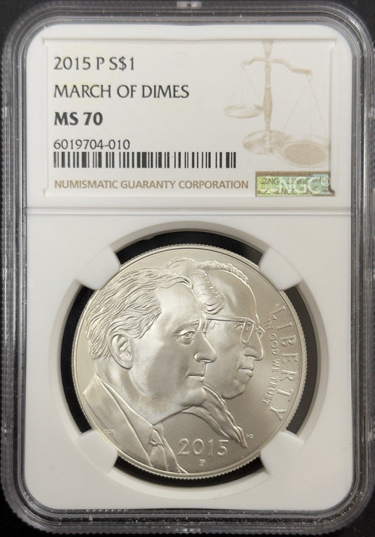 2015 P March Of Dimes Commemorative Dollar - NGC MS70 ( 40609 )