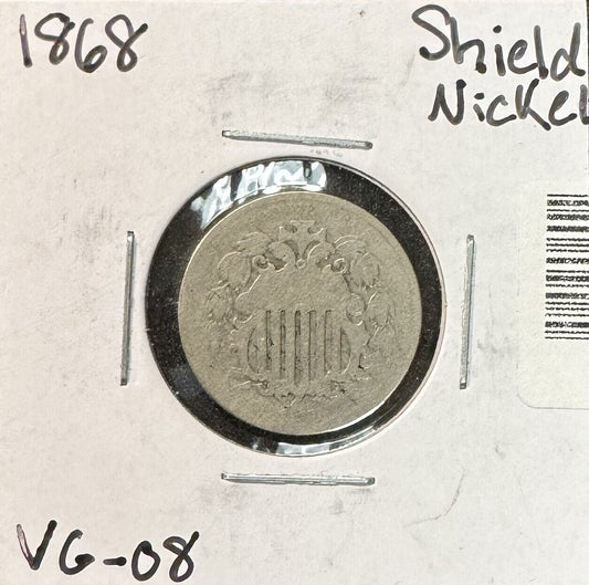 1868 Shield Nickel - Very Good ( 119006 )