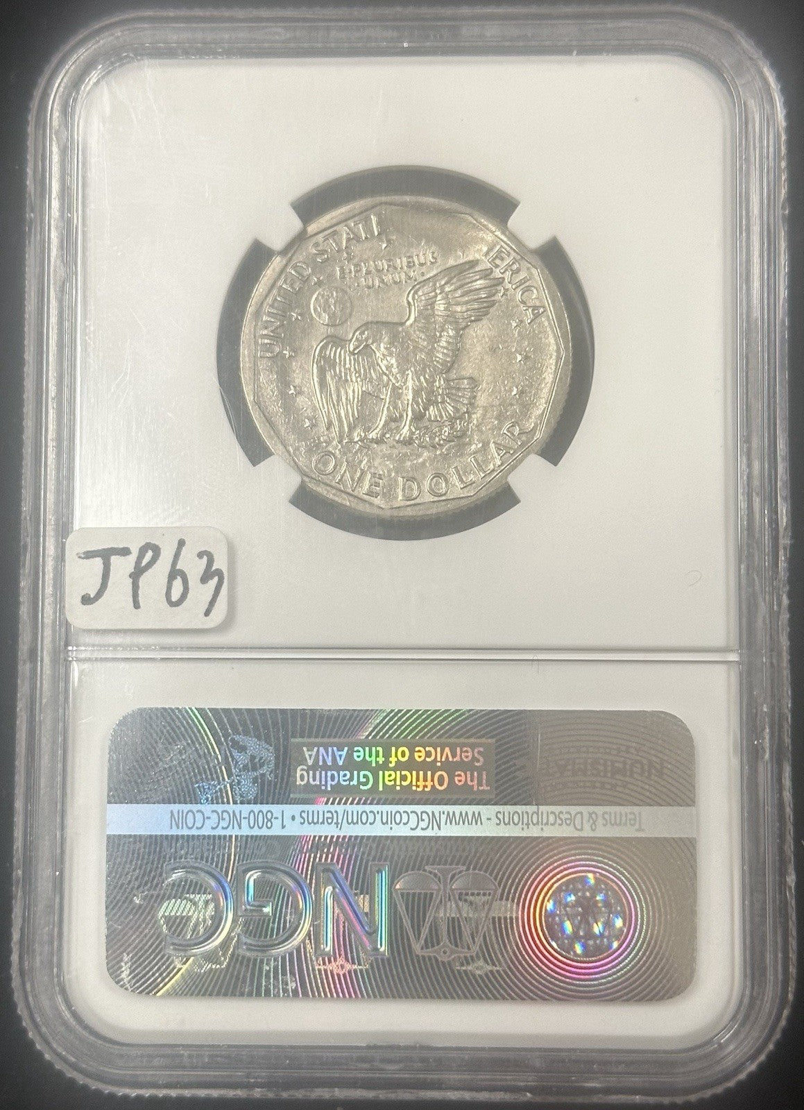 1979 SBA Obverse Die Break A$C79-2A Mint Error NGC AU58 - JP63