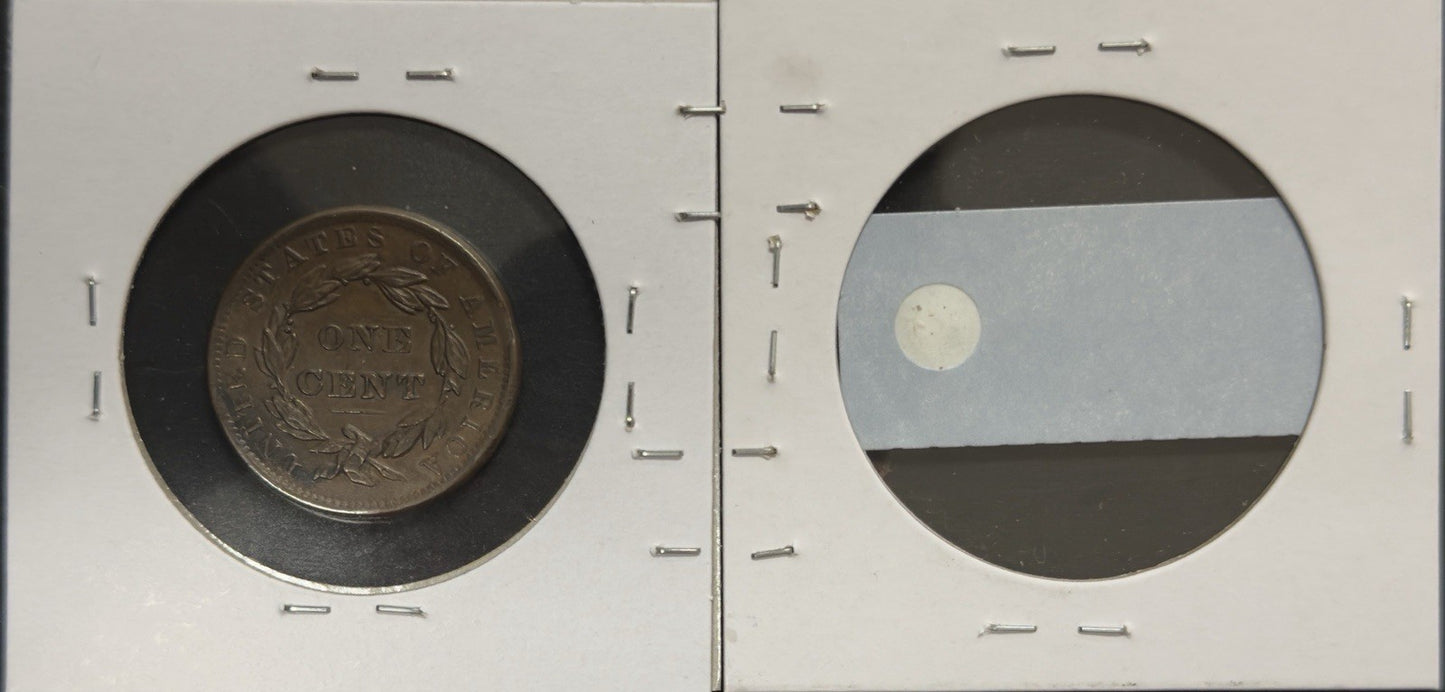 1837 Large Cent Head Of 1838 - Almost Uncirculated *Crackout*  ( 40480 )