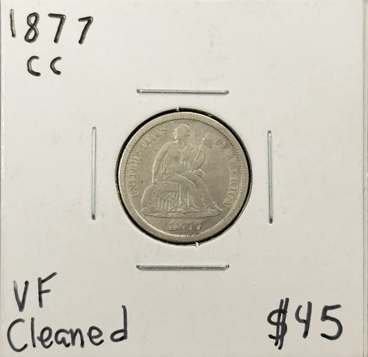 1877 Seated Dime - Very Fine ( 40587 )