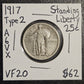 1917 Standing Liberty Quarter Type-2 Very Fine (A6VX)