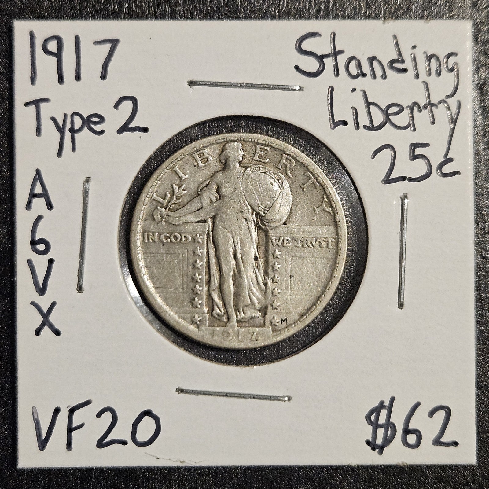 1917 Standing Liberty Quarter Type-2 Very Fine (A6VX)