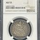 1861 Seated Liberty Half Dollar NGC AU 53 - A6TV