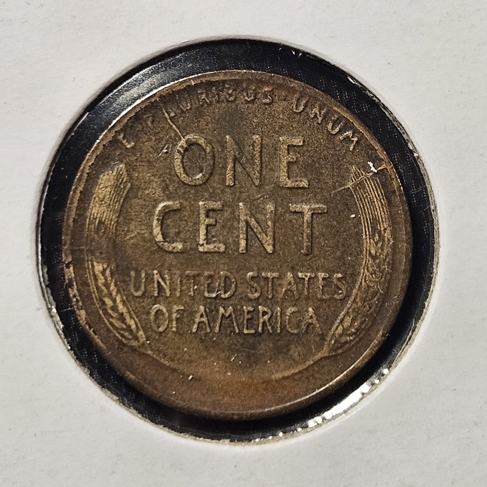 1922 d Lincoln Wheat Cent Die Pair 1 Reverse Straight Die Break Error B1088