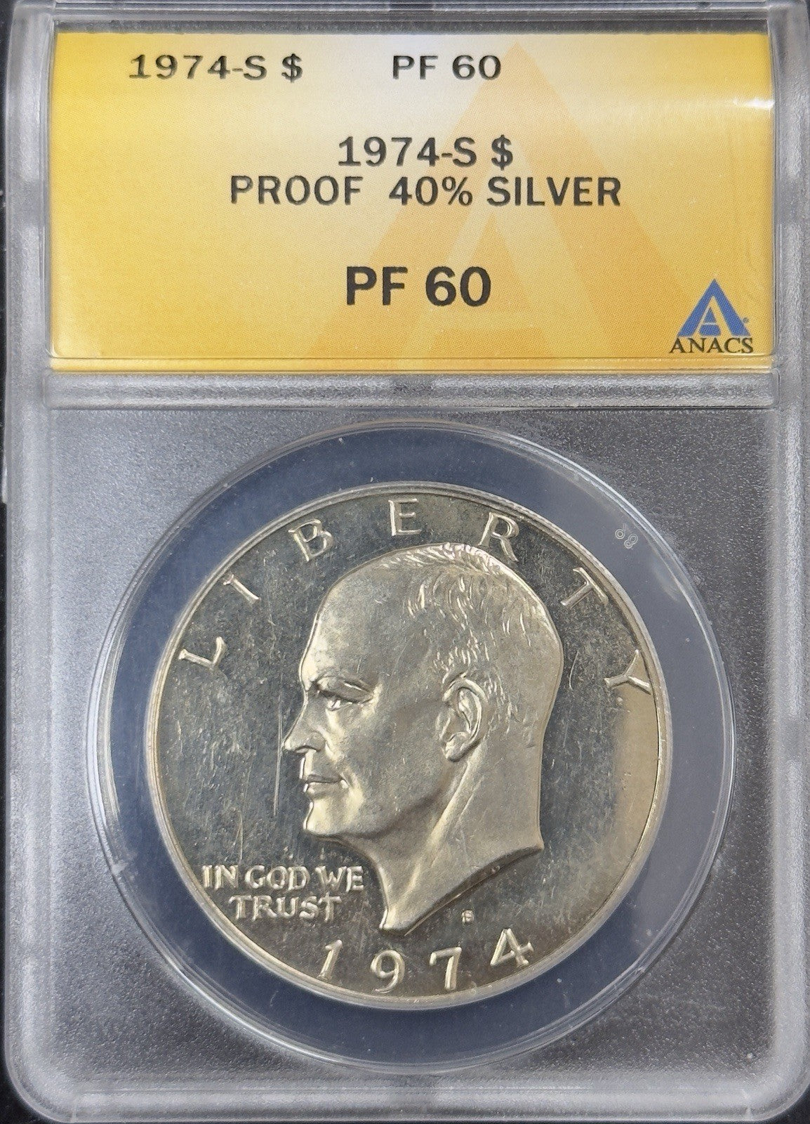 1974 S Eisenhower Dollar - ANACS PF60 ( 40763 )