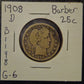 1908-D Barber Quarter Ungraded Good B1148