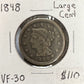 1848 Large Cent - Very Fine ( 12058 )