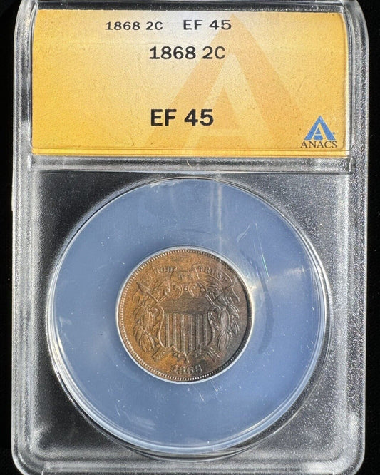 1868 2C Piece ANACS - EF45 ( 300439 )
