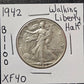 1942-P Walking Liberty Half Dollar Ungraded Extra Fine B1100